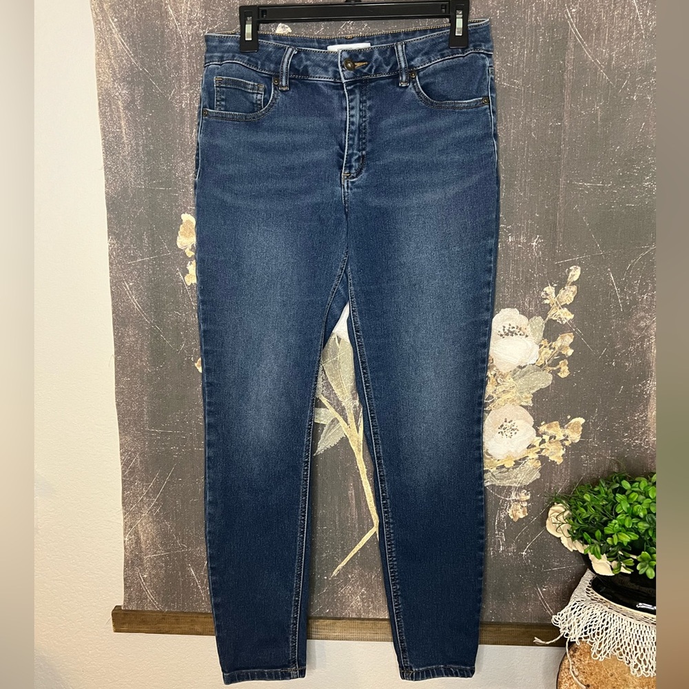 Ellen Tracy Serene Stretch Blue Skinny Ankle Jeans Sz 8 See Details